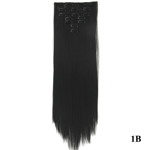 Seven-piece set of hair extensions, 7-piece set of European and American color wigs, chemical fiber straight long hair curtains, wholesale wigs, 15 colors available