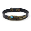 Fashionable retro metal accessory, turquoise leather bracelet suitable for men and women for beloved, Korean style