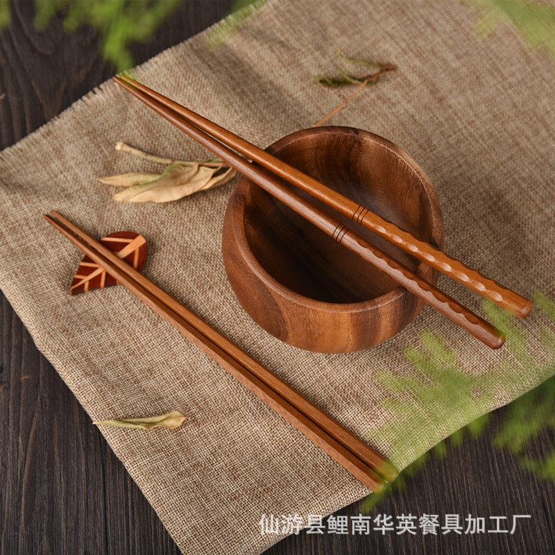 厂家直销 印尼铁木筷手工雕刻 木质筷创意带凹槽实木筷子-阿里巴巴