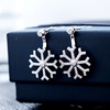 Earrings, universal accessory, silver 925 sample, with snowflakes, Korean style, 925 sample silver