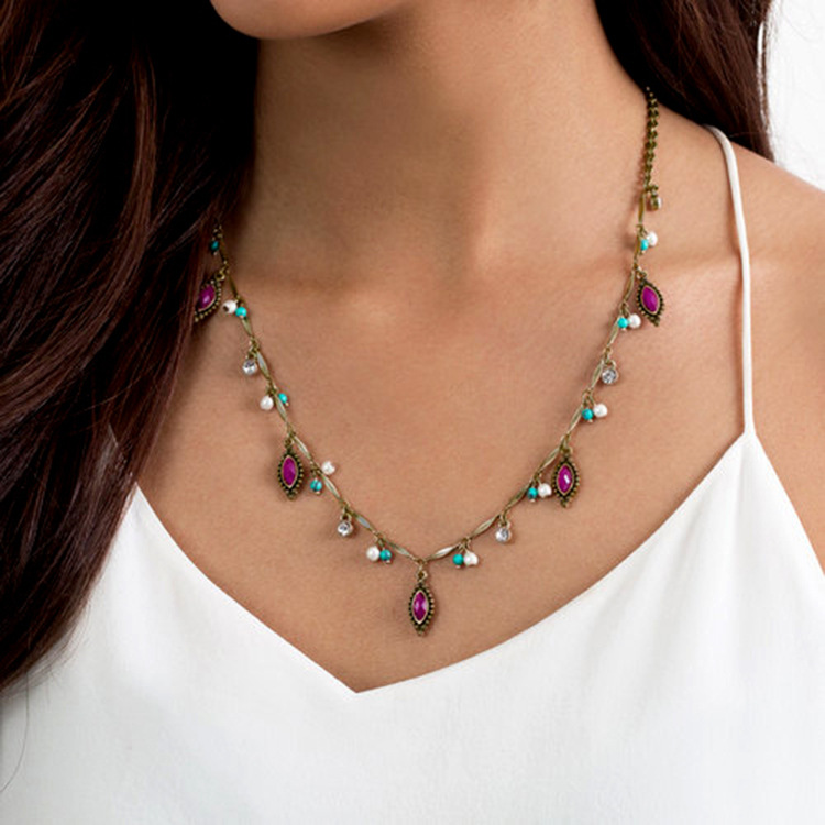 Occident and the United States alloy Diamond necklace NHQD0437