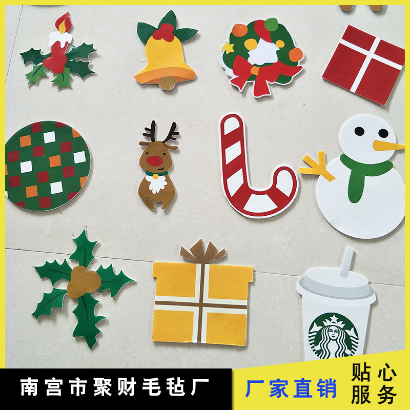 【毛毡花】新款diy材料环境装饰毛毡花 手工迷你彩色立体毛毡花