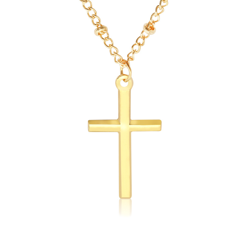 Cross Jesus electroplating bright color positioning bead chain necklace couple necklace clavicle cha