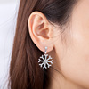 Earrings, universal accessory, silver 925 sample, with snowflakes, Korean style, 925 sample silver