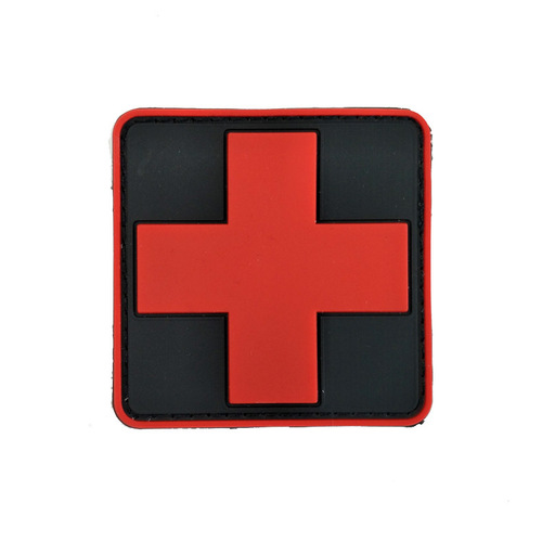 Foreign trade supply PVC rubber Velcro outdoor military fans tactical morale badge red cross medical rescue patch