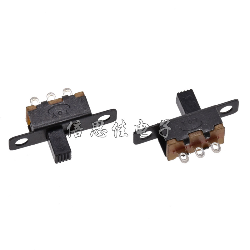 Slide switch SS12F15G5 vertical 3 pins with screw hole handle height 5MM single row two-position slide switch
