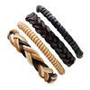 Fashionable set, leather men's woven bracelet, city style, simple and elegant design