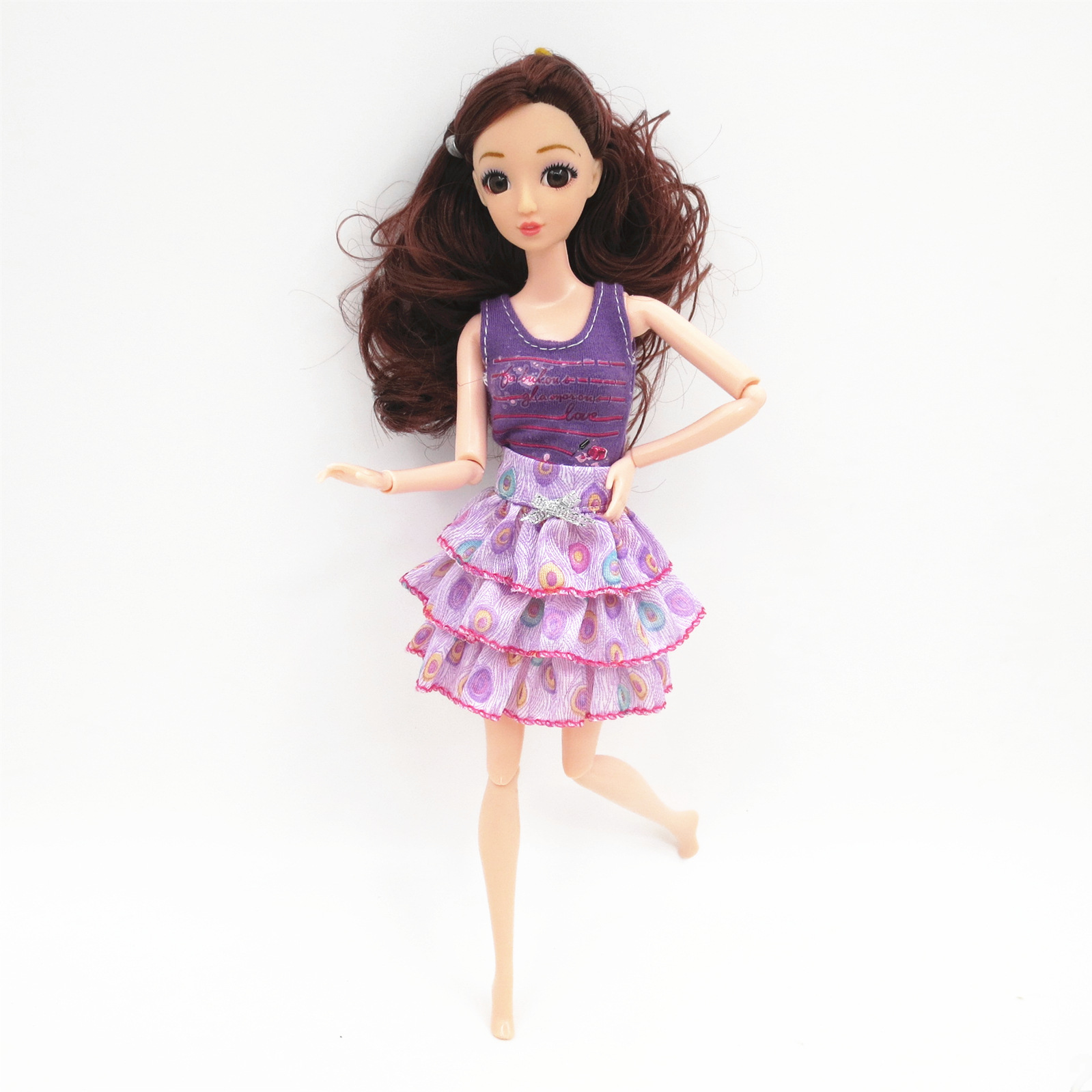 SZ-2004紫色孔雀三层短裙