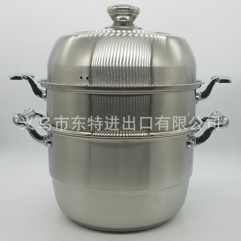 Factory direct sales of stainless steel steamers, combination LIDS, double-bottom steamers, composite steel multi-purpose steamers, high-end gift POTS detail image 2