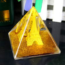 金色粉鐵塔入油水晶筆插巴黎菲爾鐵塔創意學生禮品店貨源景區禮物