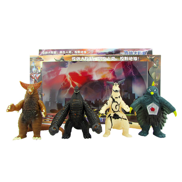 软胶怪兽超人玩具 雷德王美尔巴哥尔赞萨德拉组合套装