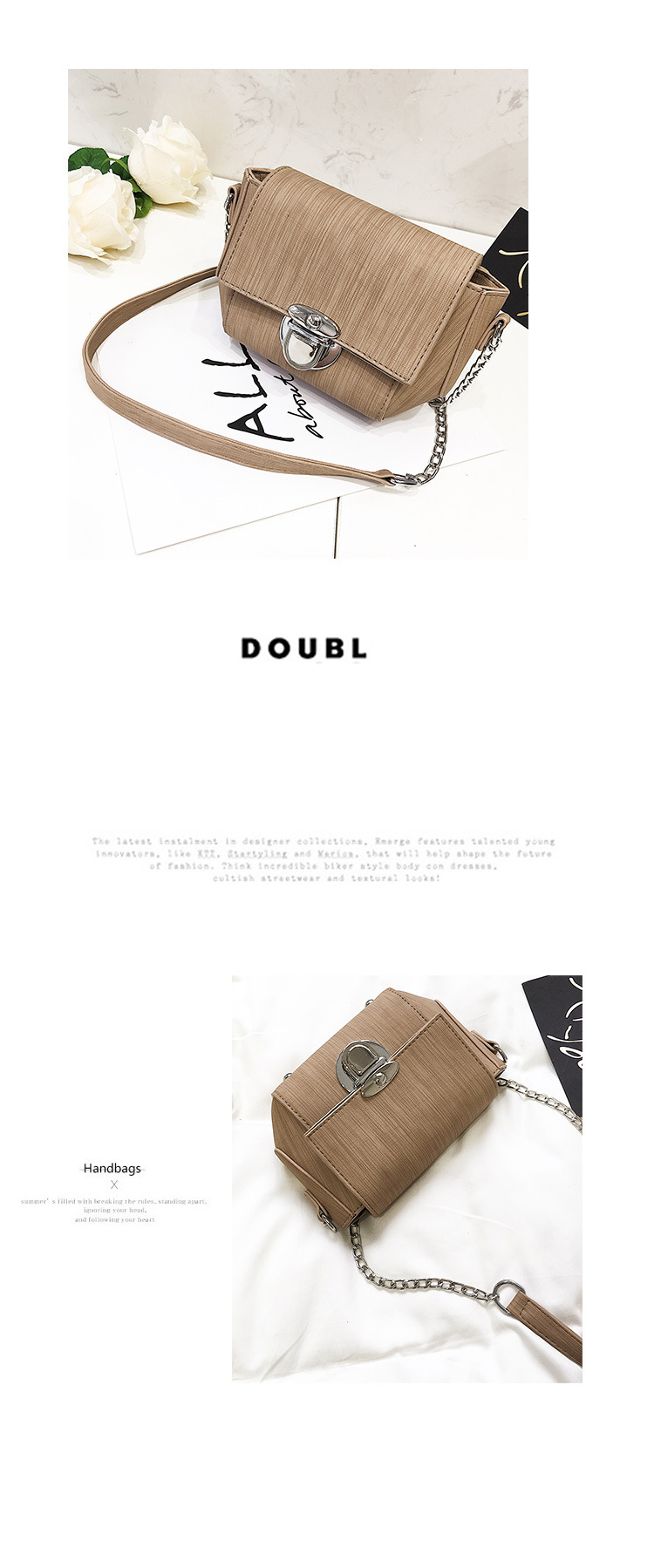 Korean version PUfashion bag (Pink)NHPB0201-Pink