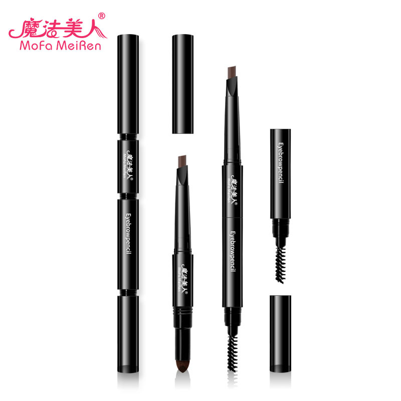 魔法美人三合壹眉筆 雙頭自動旋轉眉筆 防水不脫色眉筆批發4488