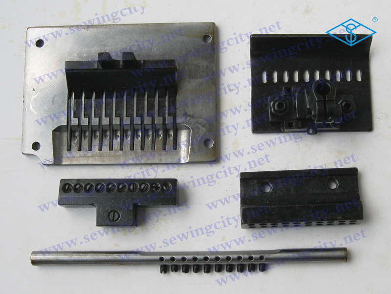 10针×3/16关西森本1404多针机针位裤头机针板多针下拦拉腰机压脚