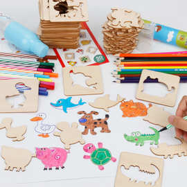 儿童学画画工具宝宝涂鸦涂色填色描画绘画模板套装1-2-3-6-8-批发