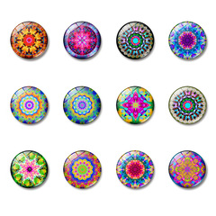 曼陀羅花水晶玻璃冰箱貼白板磁貼創意家居裝飾貼旅遊紀念禮品