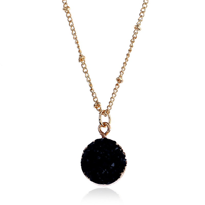 Fashion Alloy plating necklace Geometric (black)NHNZ0227-black