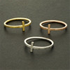 Fashionable matte ring stainless steel, accessory, Korean style
