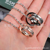 Fashionable necklace stainless steel for beloved, pendant suitable for men and women for elementary school students, accessories, Japanese and Korean