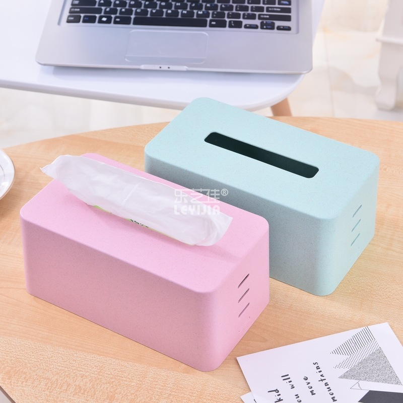 Customizable LOGO printing advertisement wheat stalk Degradation Macaron color Lifting Ladder Tissue box