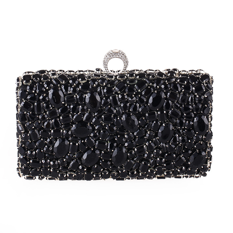 Style Acrylic Diamond Chain Women's Clutch Bag Cross Section Square Evening Party Handbag display picture 2