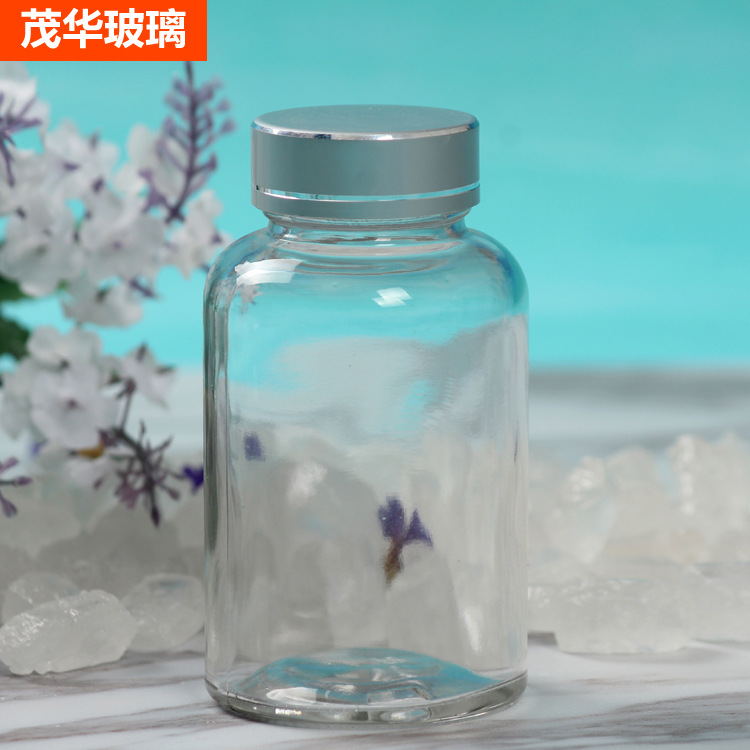 120ml玻璃瓶批发透明胶囊瓶 虫草玛咖保健品瓶 医药试剂密封玻璃