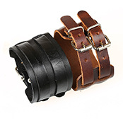 Punk Handmade Beaded Leather Bracelet Bronze Alloy Fishbone Leather Bracelet display picture 13