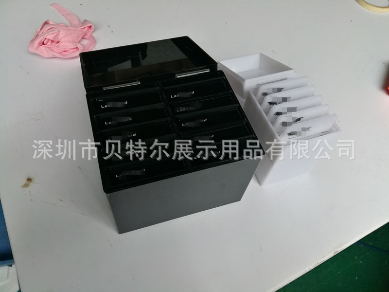 亚克力黑色睫毛盒 嫁接假睫毛收纳盒假睫毛存放盒工具厂家定做