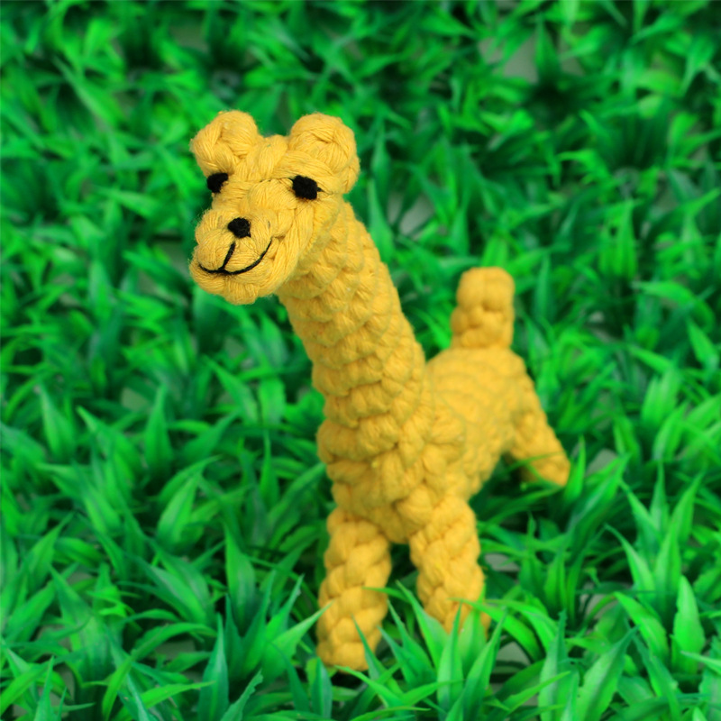 Perro de Mascota de juguete para mascotas nudo de juguete de estilo animal pequeño pato amarillo elefante mordedura cuerda gato perro de juguete image 4