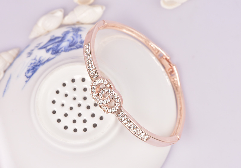Double Ring Gemstone Bangle Bracelet For Women Elegant Jewelry_voghion.com