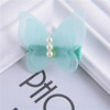 Cute shiffon hairgrip for princess from pearl with bow, children's hair accessory, Korean style