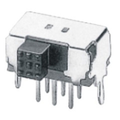 销售拨动开关 SK-22D02(2P2T)双排两档六脚侧拨开关 带固定脚