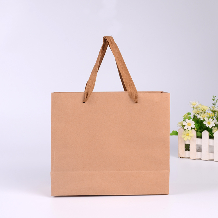 牛皮纸手提袋购物礼品袋西点甜品外卖打包袋子手提茶叶袋批发