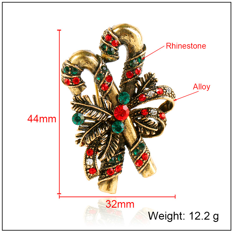 Fashion Crutch Alloy Plating Inlay Rhinestones Women's Brooches display picture 1