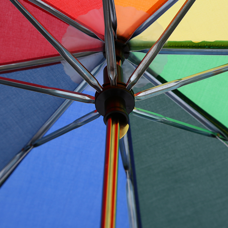 外贸跨境创意彩虹伞 户外雨伞防晒折叠伞 厂家8骨广告伞 可定批发