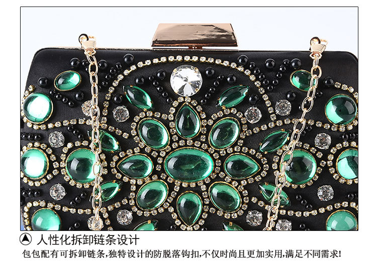 Retro Dinner Bag Handmade Emerald Evening Dress Bag Clutch display picture 10