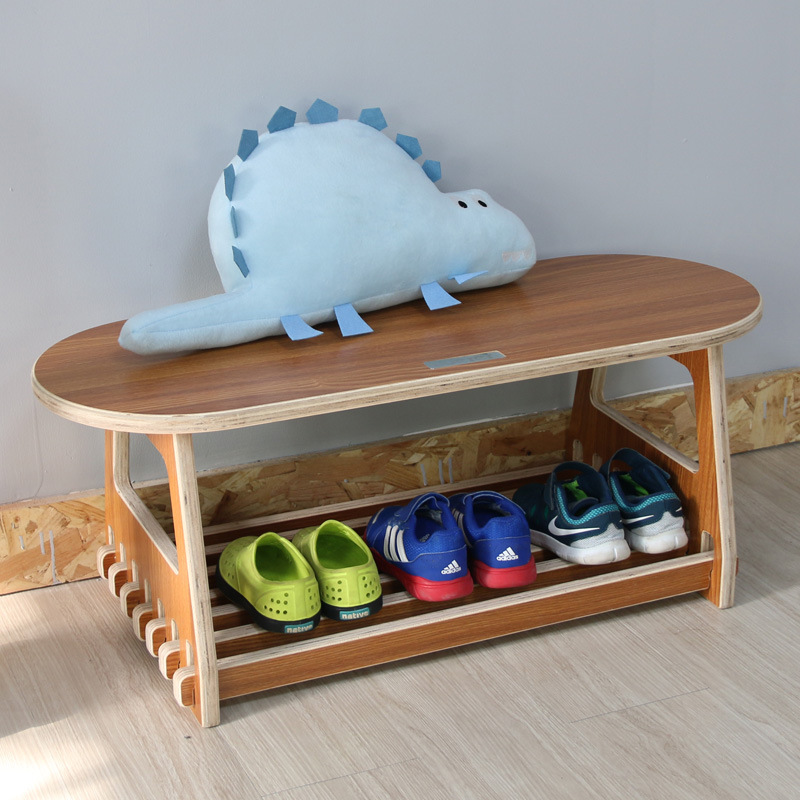 soerer实木创意儿童家具鞋架柜特价简易鞋架子防尘收纳拖鞋凳批发|ms