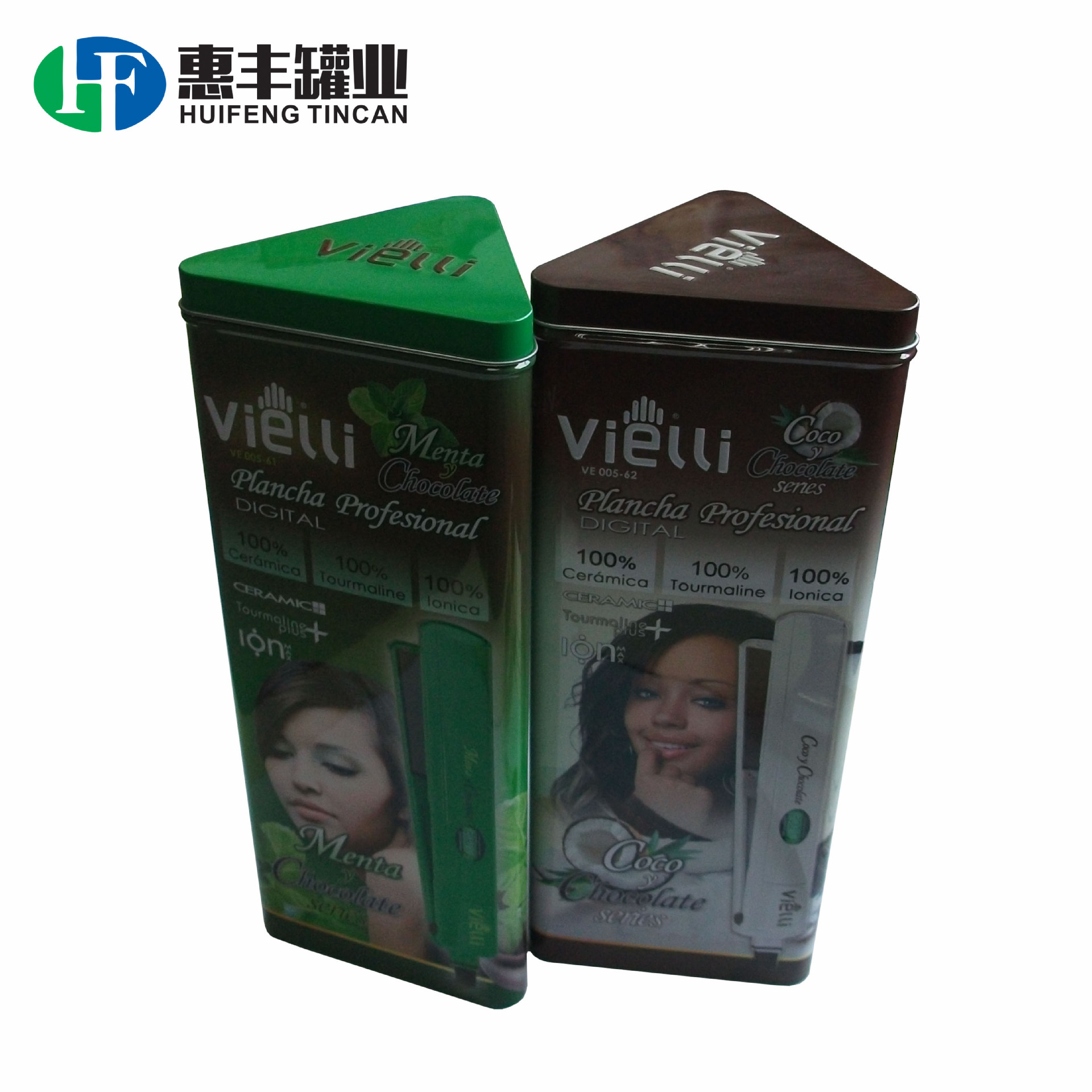 铁盒厂家 定制 三角形马口铁盒 烫发夹包装铁罐 化妆品盒 TIN BOX