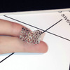 Fashionable sophisticated silver ring, city style, Korean style, European style, flowered