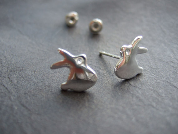 Alloy Plating Gold Silver Hooligan Rabbit Earrings Animal Earrings Wholesale display picture 7