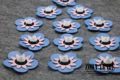 pu花朵彩色爆款尖顶铆钉双拼花钥匙鞋子箱包手机壳配件彩虹花