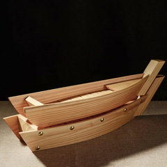 Wooden Sushi Boat Pine Wood Creative Tableware Japanese Sushi Sashimi Platter Cooking Decorative Display Sushi Boat