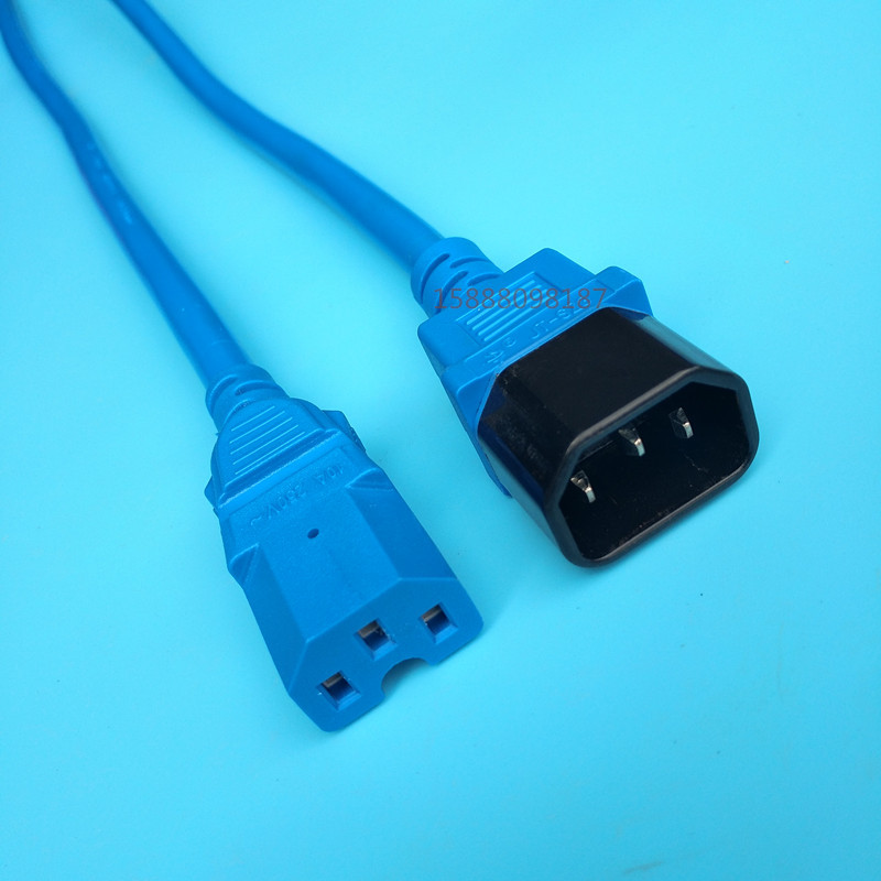 黑色 白色 蓝色 黄色c13-c14公母对插电源线c13转c14插头延长线