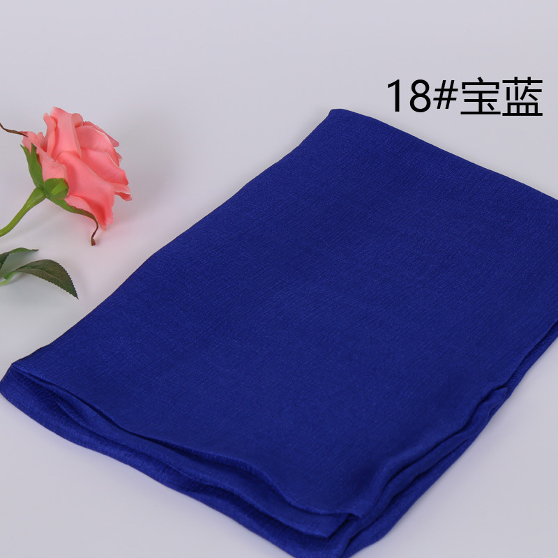 #18宝蓝 (5)  -棉麻围巾批发 披肩头巾多用