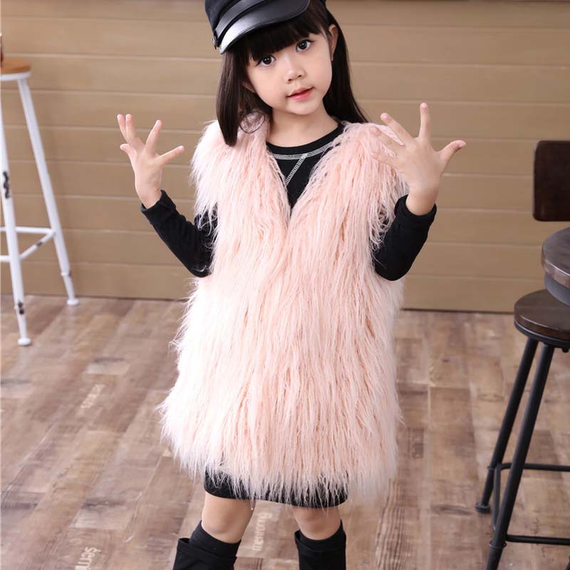 秋冬新款儿童皮草马甲女童仿滩羊毛背心加厚保暖百搭韩版宝宝坎肩