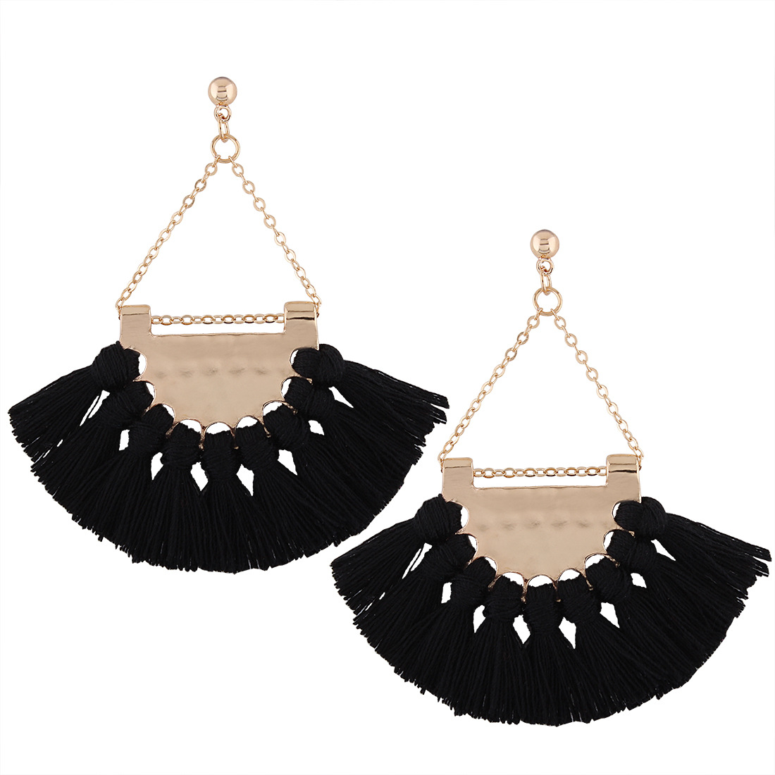 Occident and the United States alloy plating earring (Black and White)NHNMD3279-Black and White