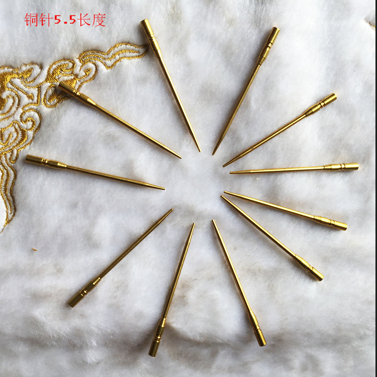 沉香烟丝烟片铜针 礼盒配套烟针 插烟铜针3*55MM