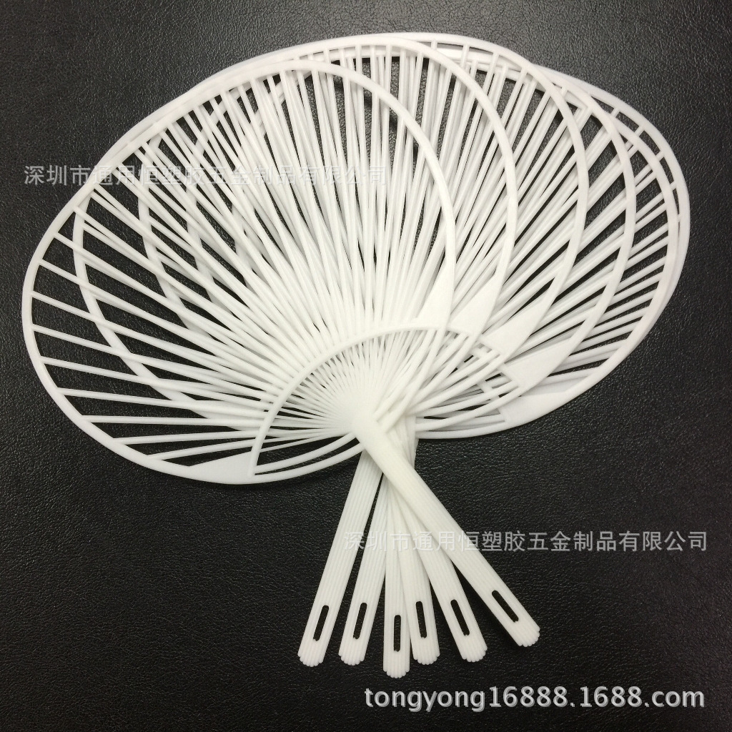 供应东莞塑料扇子广告团扇环保团扇塑胶扇柄大小扇骨