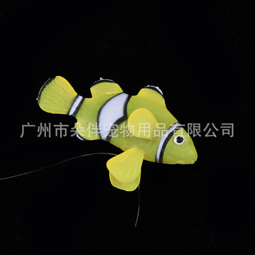 Wholesale fish tank aquascape decoration fluorescent simulation colorful clown fish swimming plastic ornamental luminous fake fish