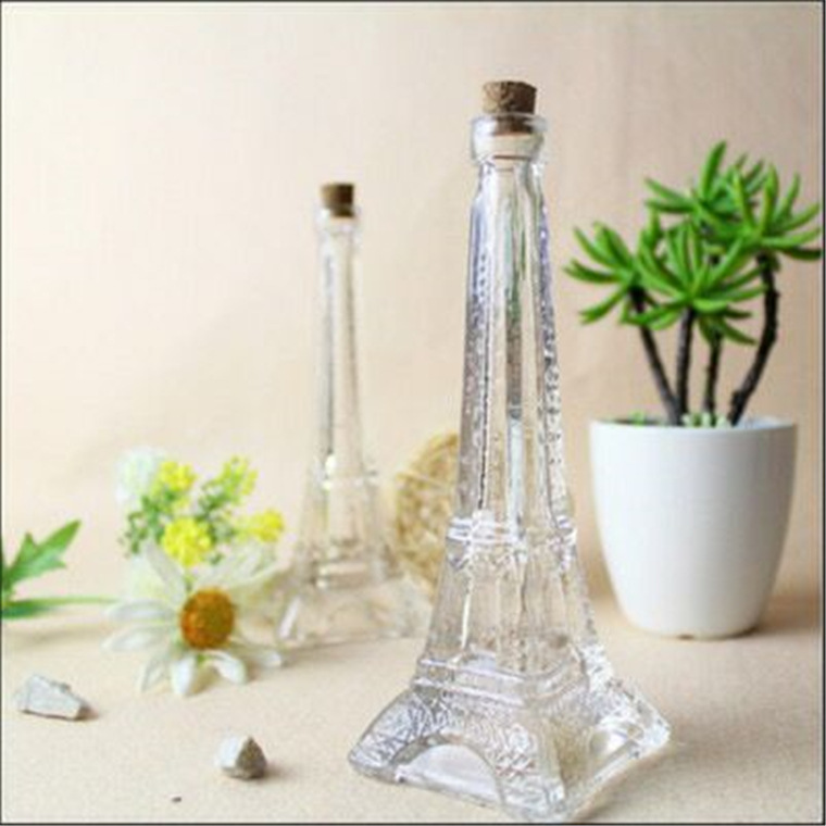 特价批发巴黎埃菲尔铁塔玻璃瓶许愿木塞星星糖果花瓶大中小号透明